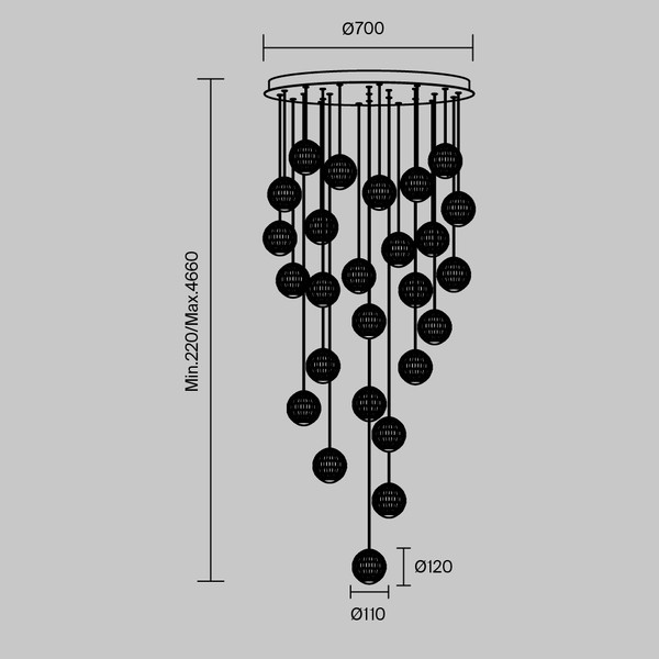 Изображение товара Люстра Maytoni Modern MOD293PL-L140BS3K