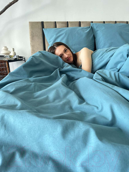 Изображение товара Комплект постельного белья Mio Tesoro 2сп / Лён200-10 (бирюзовый)