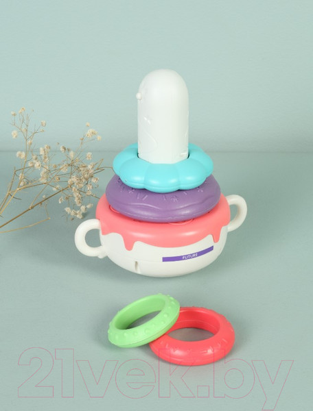 Изображение товара Развивающий игровой набор Rant Пирамидка-неваляшка Donuts / О-004 (радужный)