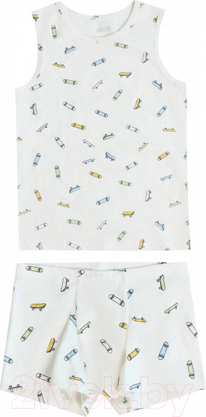 Изображение товара Комплект бельевой детский Mark Formelle 443002 (р.128-64-57, скейты на молочном)