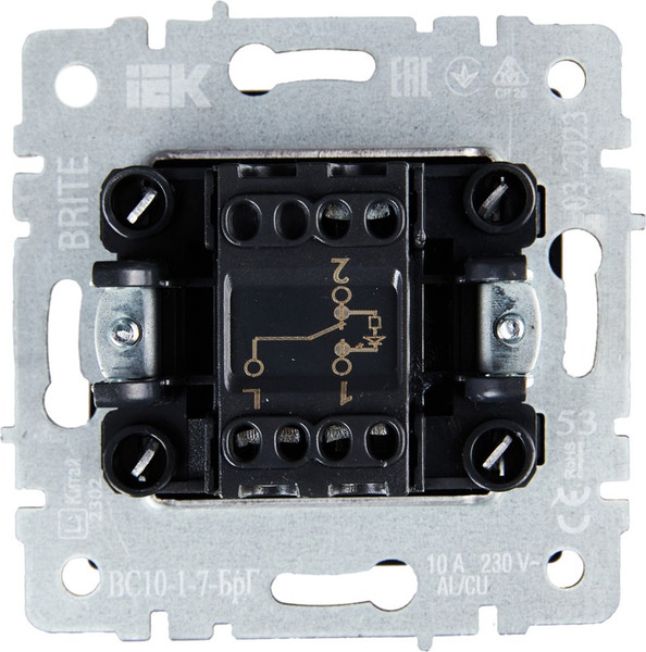 Изображение товара Выключатель IEK Brite BR-V12-1-10-K53 (графит)