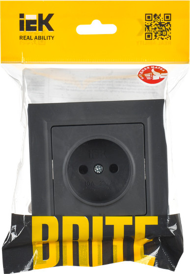 Изображение товара Розетка IEK Brite BR-R10-10-K53-F (графит)