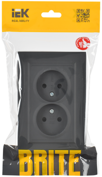 Изображение товара Розетка IEK Brite BR-R20-10-K53-F (графит)