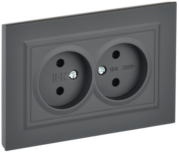 Изображение товара Розетка IEK Brite BR-R20-10-K53-F (графит)