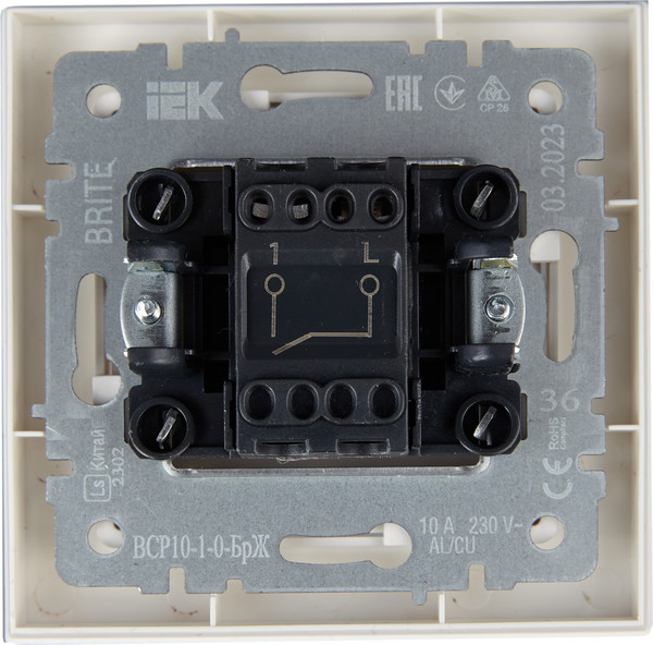Изображение товара Выключатель IEK Brite BR-V10-0-10-K36-F (жемчуг)