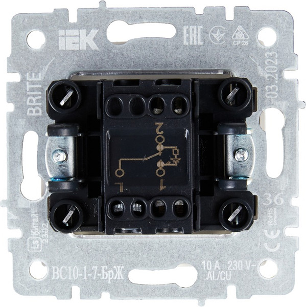 Изображение товара Выключатель IEK Brite BR-V12-1-10-K36 (жемчуг)