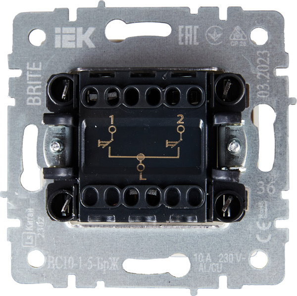 Изображение товара Выключатель IEK Brite BR-V15-0-10-K36 (жемчуг)