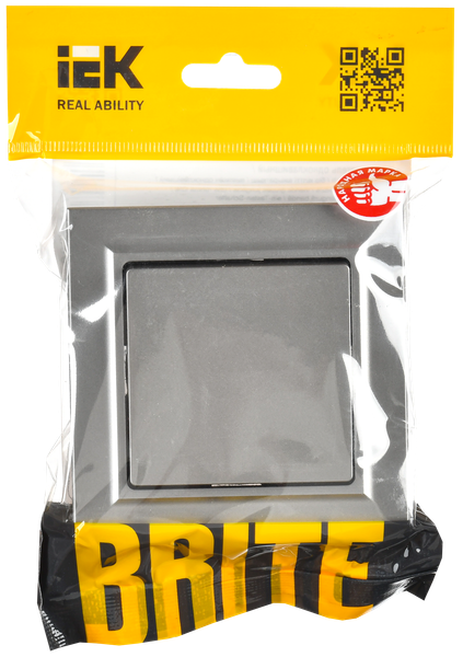 Изображение товара Выключатель IEK Brite BR-V10-0-10-K46-F (сталь)