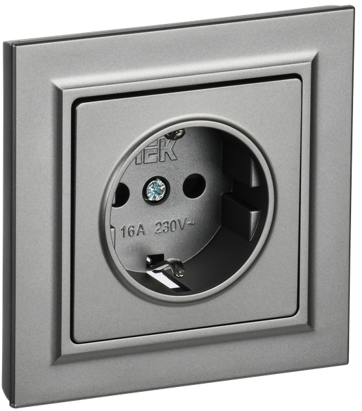 Изображение товара Розетка IEK Brite BR-R14-16-K46-F (сталь)