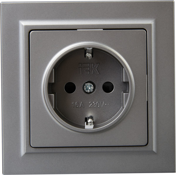 Изображение товара Розетка IEK Brite BR-R14-16-K46-F (сталь)