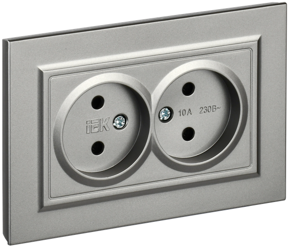 Изображение товара Розетка IEK Brite BR-R20-10-K46-F (сталь)