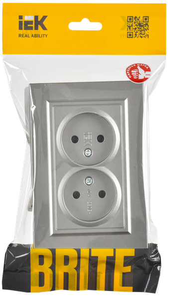 Изображение товара Розетка IEK Brite BR-R20-10-K46-F (сталь)