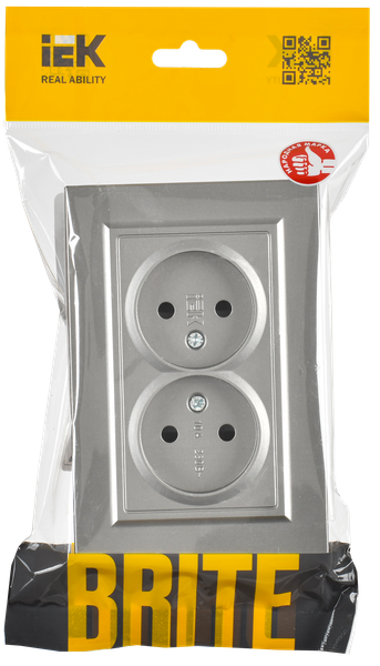 Изображение товара Розетка IEK Brite BR-R23-10-K46-F (сталь)