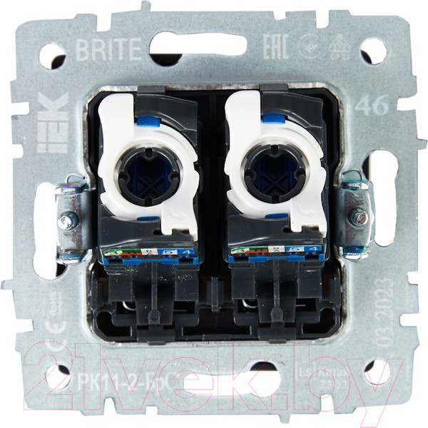 Изображение товара Розетка IEK Brite BR-K20-2-K46 (сталь)