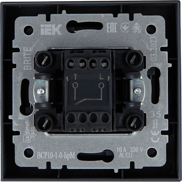 Изображение товара Выключатель IEK Brite BR-V10-0-10-K35-F (маренго)