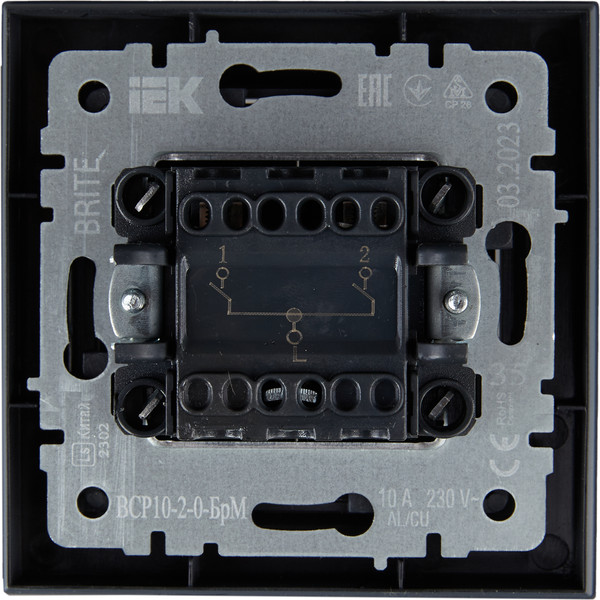 Изображение товара Выключатель IEK Brite BR-V20-0-10-K35-F (маренго)