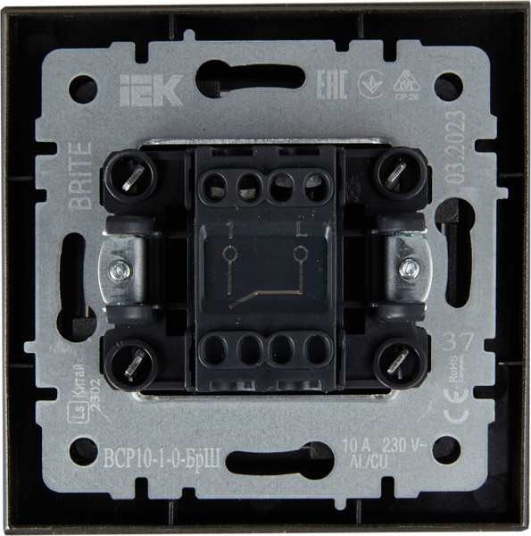 Изображение товара Выключатель IEK Brite BR-V10-0-10-K37-F (шампань)