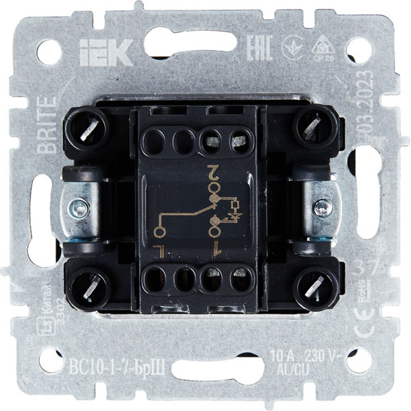 Изображение товара Выключатель IEK Brite BR-V12-1-10-K37 (шампань)