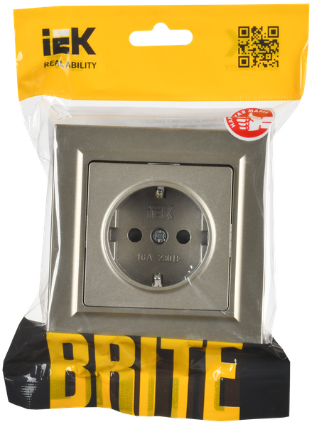 Изображение товара Розетка IEK Brite BR-R14-16-K37-F (шампань)