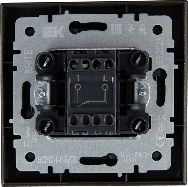 Изображение товара Выключатель IEK Brite BR-V10-0-10-K45-F (темная бронза)