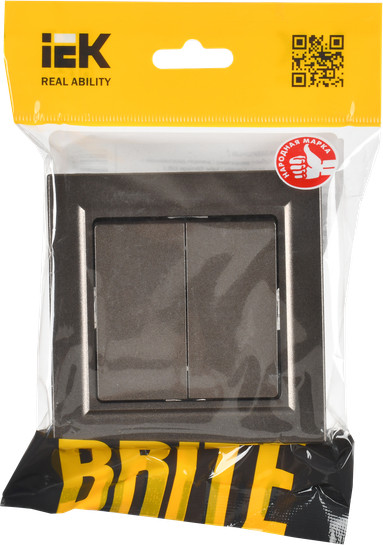 Изображение товара Выключатель IEK Brite BR-V20-0-10-K45-F (темная бронза)