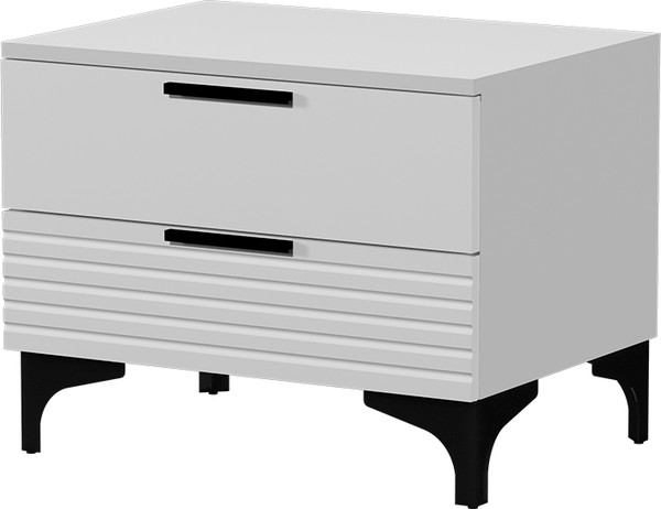 Изображение товара Прикроватная тумба Bravo Мебель Брента (белый снег/лак белый)