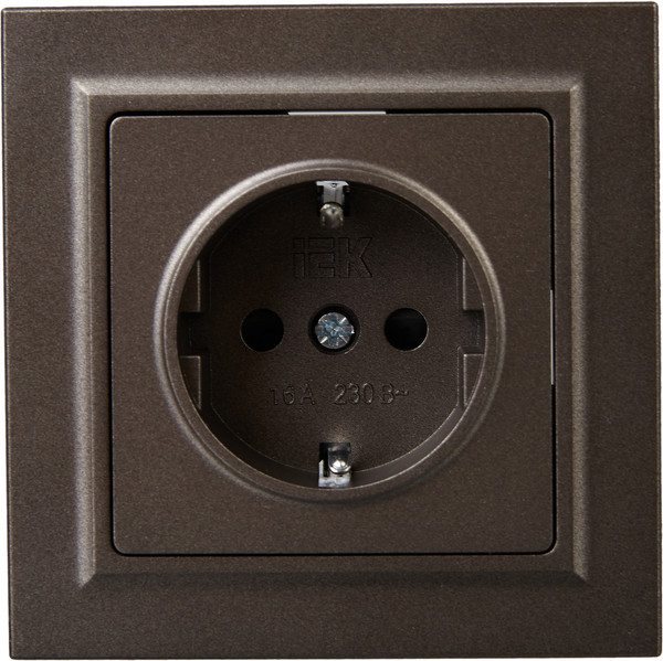 Изображение товара Розетка IEK Brite BR-R14-16-K45-F (темная бронза)