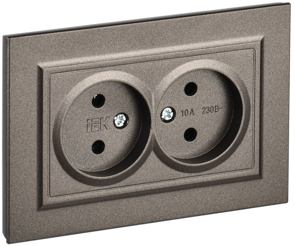 Изображение товара Розетка IEK Brite BR-R20-10-K45-F (темная бронза)