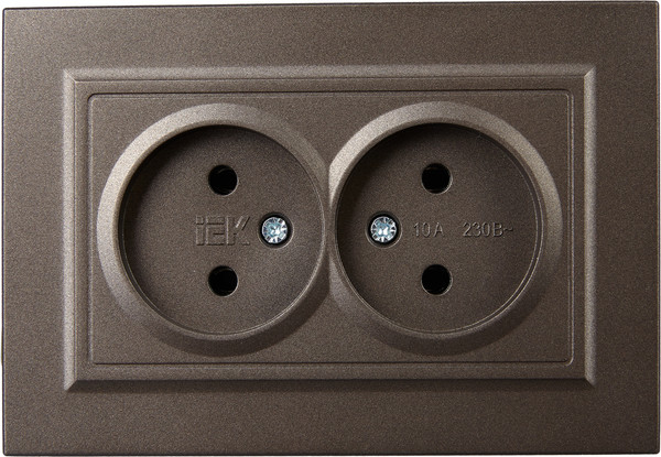 Изображение товара Розетка IEK Brite BR-R20-10-K45-F (темная бронза)