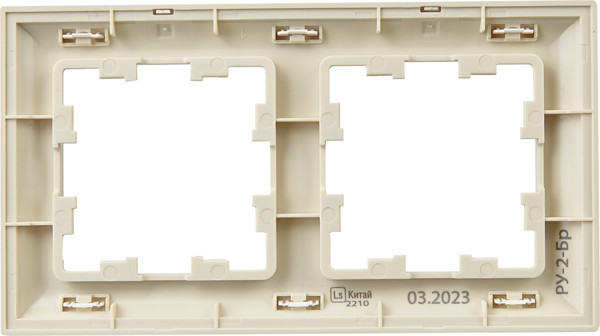 Изображение товара Рамка для выключателей и розеток IEK Brite BR-M22-12-1-K10 (бежевый/жемчужный)