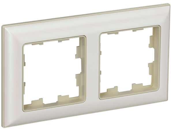 Изображение товара Рамка для выключателей и розеток IEK Brite BR-M22-12-1-K10 (бежевый/жемчужный)