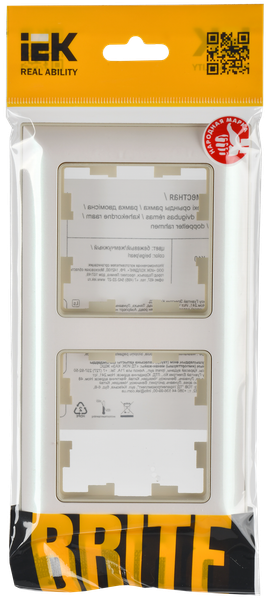 Изображение товара Рамка для выключателей и розеток IEK Brite BR-M22-12-1-K10 (бежевый/жемчужный)