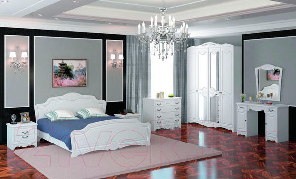 Изображение товара Зеркало Bravo Мебель Лотос (белый/лак белый)