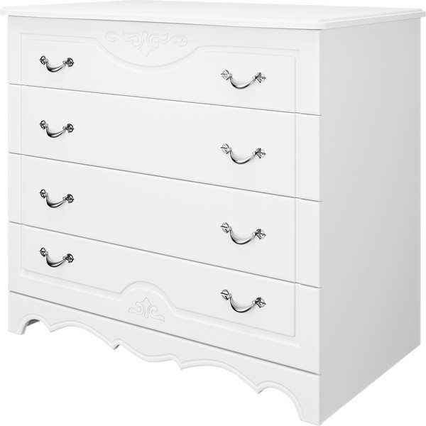 Изображение товара Комод Bravo Мебель Лотос (белый/лак белый)