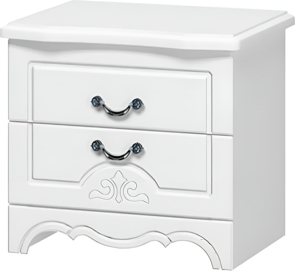 Изображение товара Прикроватная тумба Bravo Мебель Лотос (белый/лак белый)