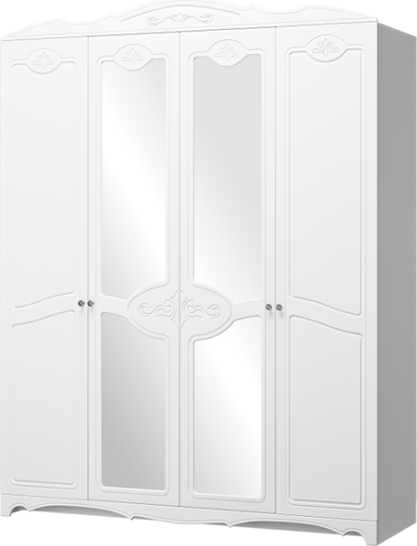 Изображение товара Шкаф Bravo Мебель Лотос ШР-4 (белый/лак белый)