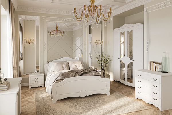 Изображение товара Шкаф Bravo Мебель Лотос ШР-4 (белый/лак белый)