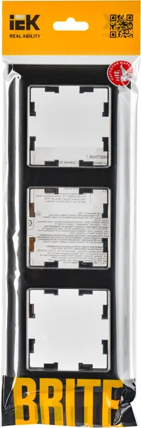 Изображение товара Рамка для выключателей и розеток IEK Brite BR-M32-12-2-K23 (хром/черный)