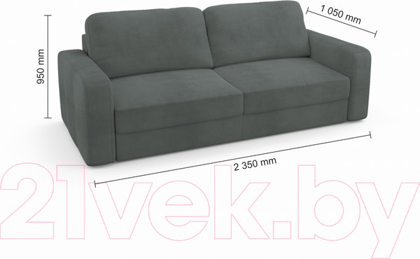 Изображение товара Диван Mio Tesoro Aurora (Velutto 32 темно-серый)