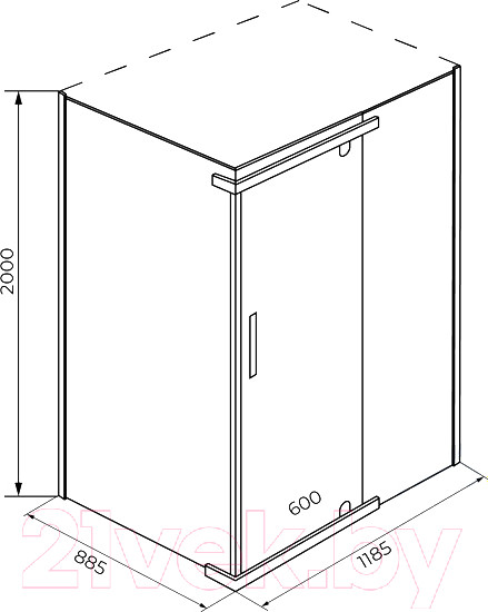 Изображение товара Душевой уголок IVA 120x90x200 / E1SC129Т (тонированное стекло)