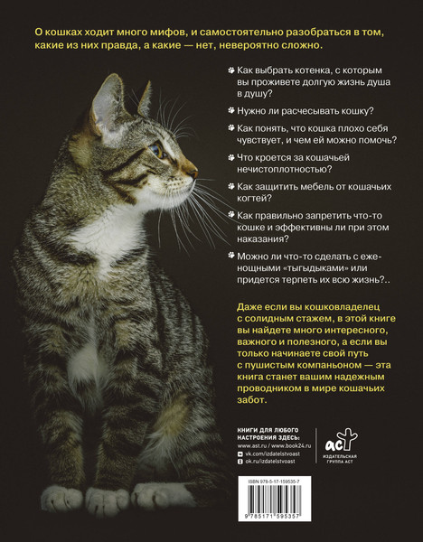 Изображение товара Энциклопедия АСТ Главная книга владельца кошки, твердая обложка (Орлова Анна)