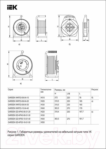 Изображение товара Удлинитель на катушке IEK GD-KP40-06-01-20