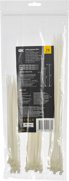 Изображение товара Стяжка для кабеля IEK UNH35-N03-075 (75шт, белый)