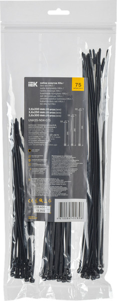 Изображение товара Стяжка для кабеля IEK UNH35-N04-075 (75шт, черный)