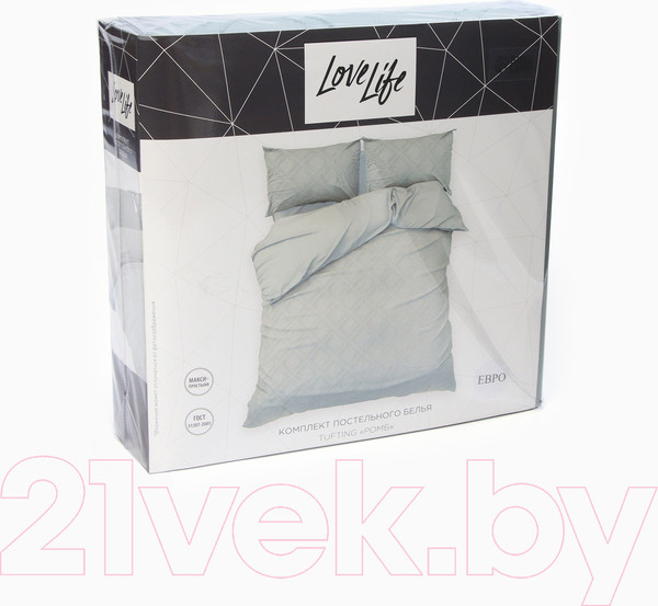 Изображение товара Комплект постельного белья Love Life Tufting. Ромб 1.5сп / 10323072 (зеленый)