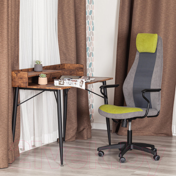Изображение товара Кресло офисное Tetchair Aviator флок/ткань (олива/серый/серый)