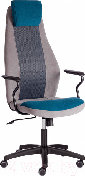 Изображение товара Кресло офисное Tetchair Aviator флок/ткань (синий/серый/серый)