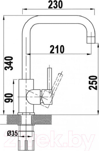 Изображение товара Смеситель Wisent WP49-098-4-20