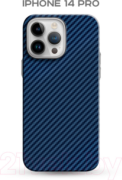 Изображение товара Чехол-накладка Luxo Карбоновые полосы J164 для iPhone 14 Pro (синий)