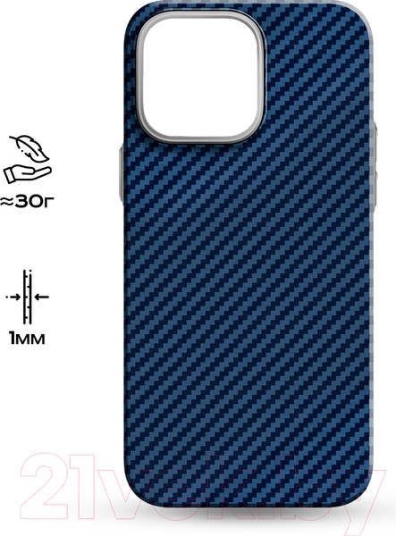 Изображение товара Чехол-накладка Luxo Карбоновые полосы J164 для iPhone 15 Pro (синий)